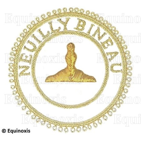 Badge / Macaron GLNF – Grande tenue provinciale – Premier Grand Surveillant – Neuilly Bineau – Brodé main